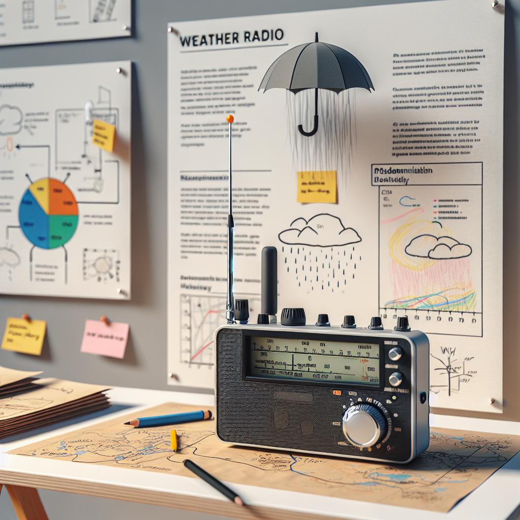 Weather radio demonstration setup.