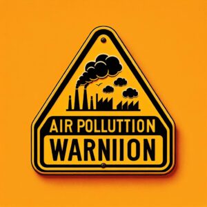 Air pollution warning sign.