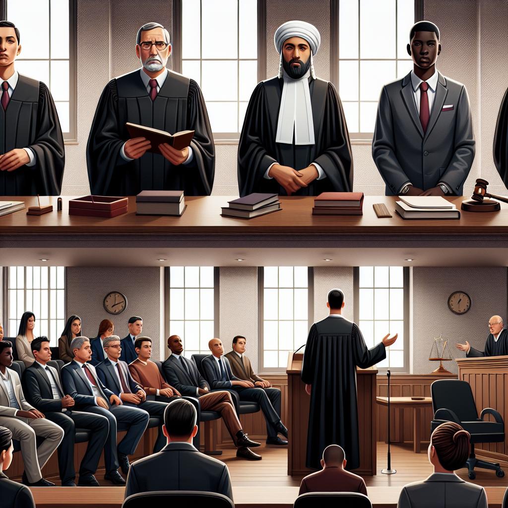 Courtroom Sentencing Scene Illustration