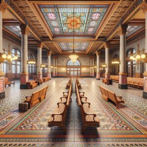 Historic terminal lobby preservation.