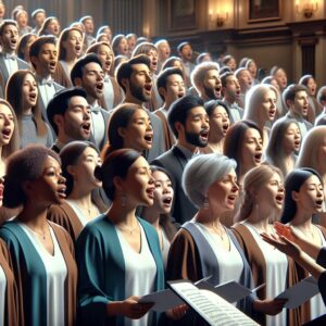 Choir singing in harmony.