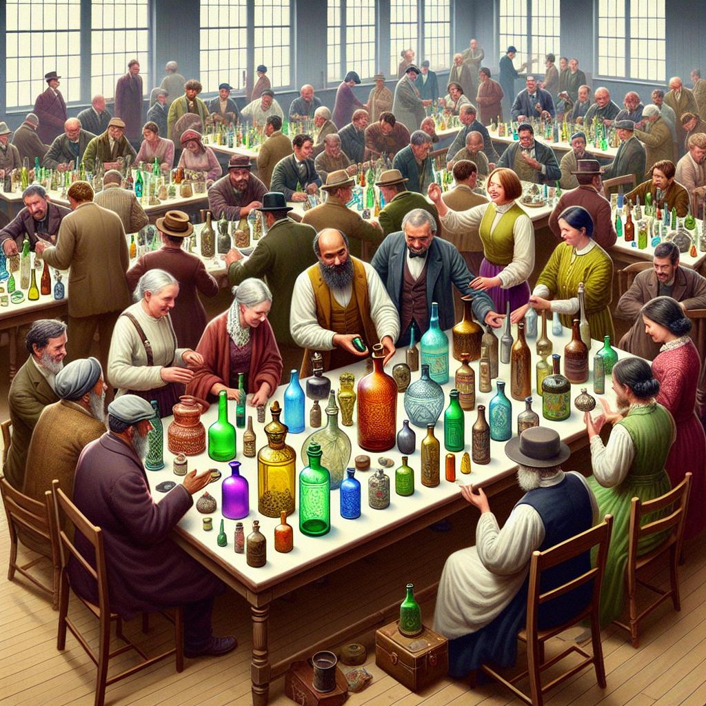 Antique bottle collectors gathering.