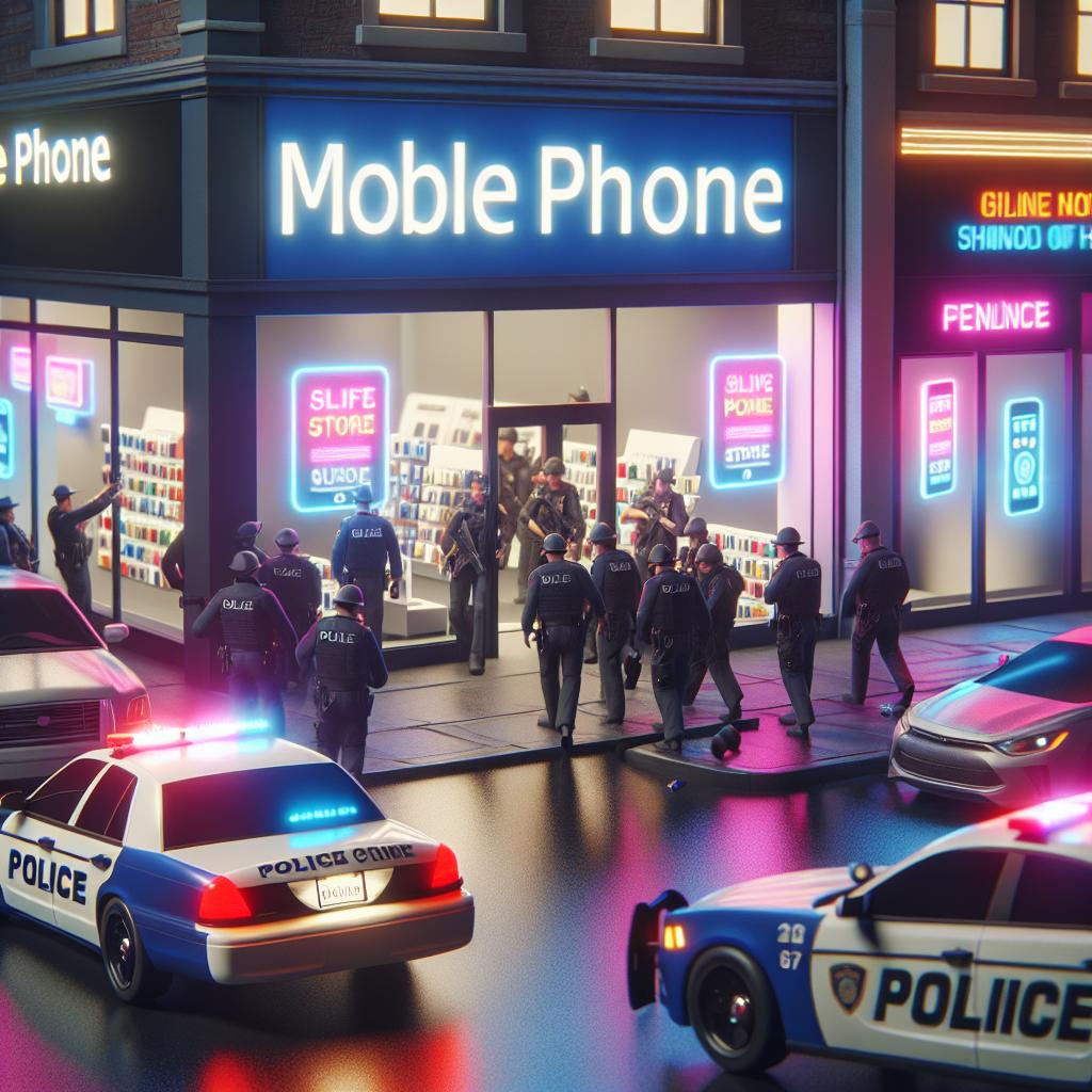T-Mobile store police scene.
