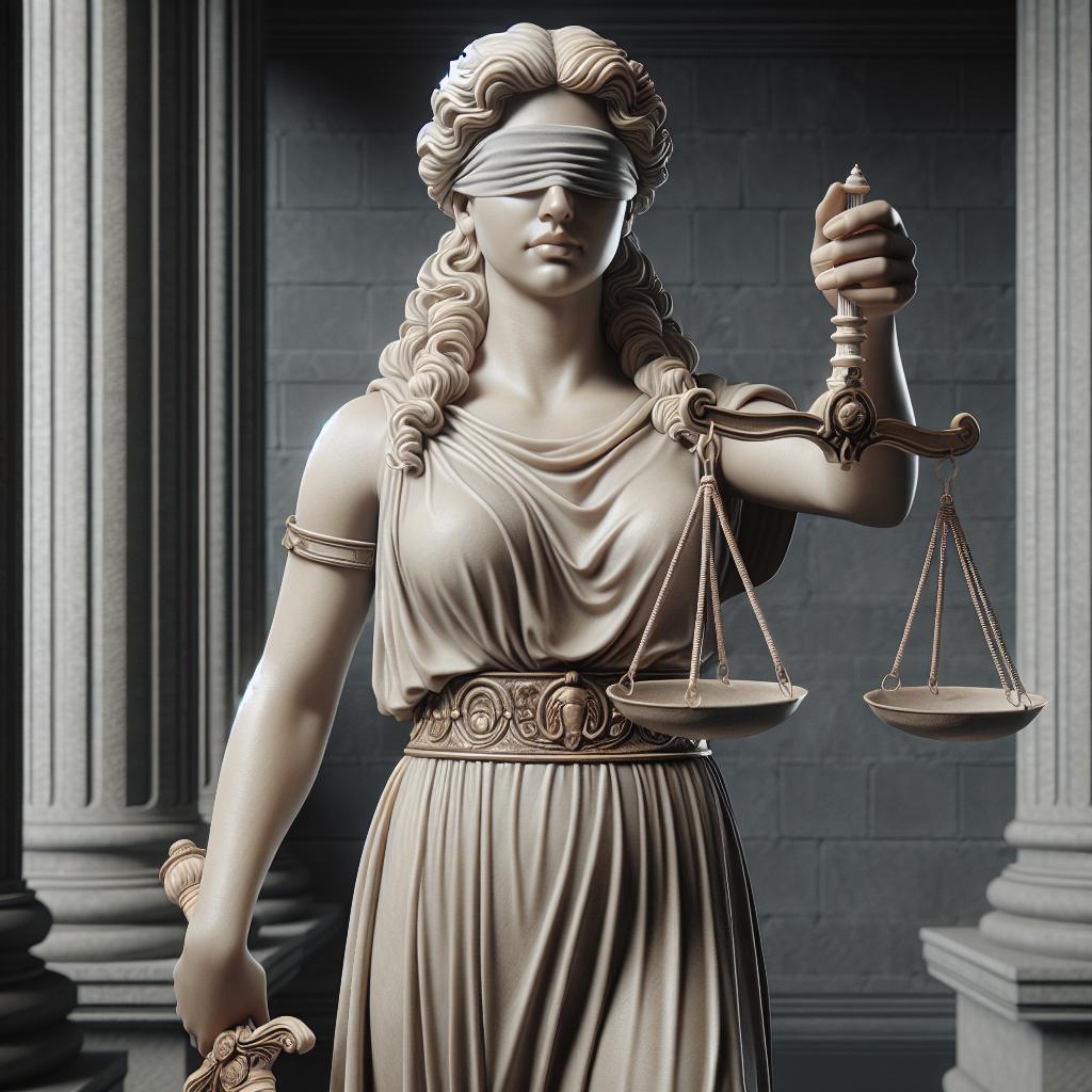 Lady Justice Blindfolded Scales