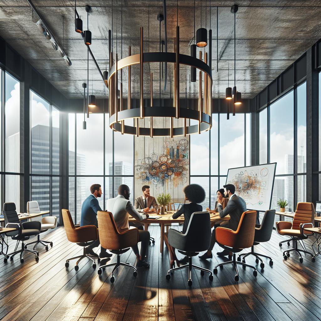 "Innovative office collaboration spaces"