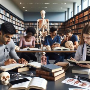 Medical students studying together.