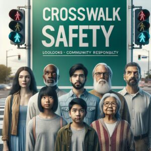 Crosswalk safety campaign poster