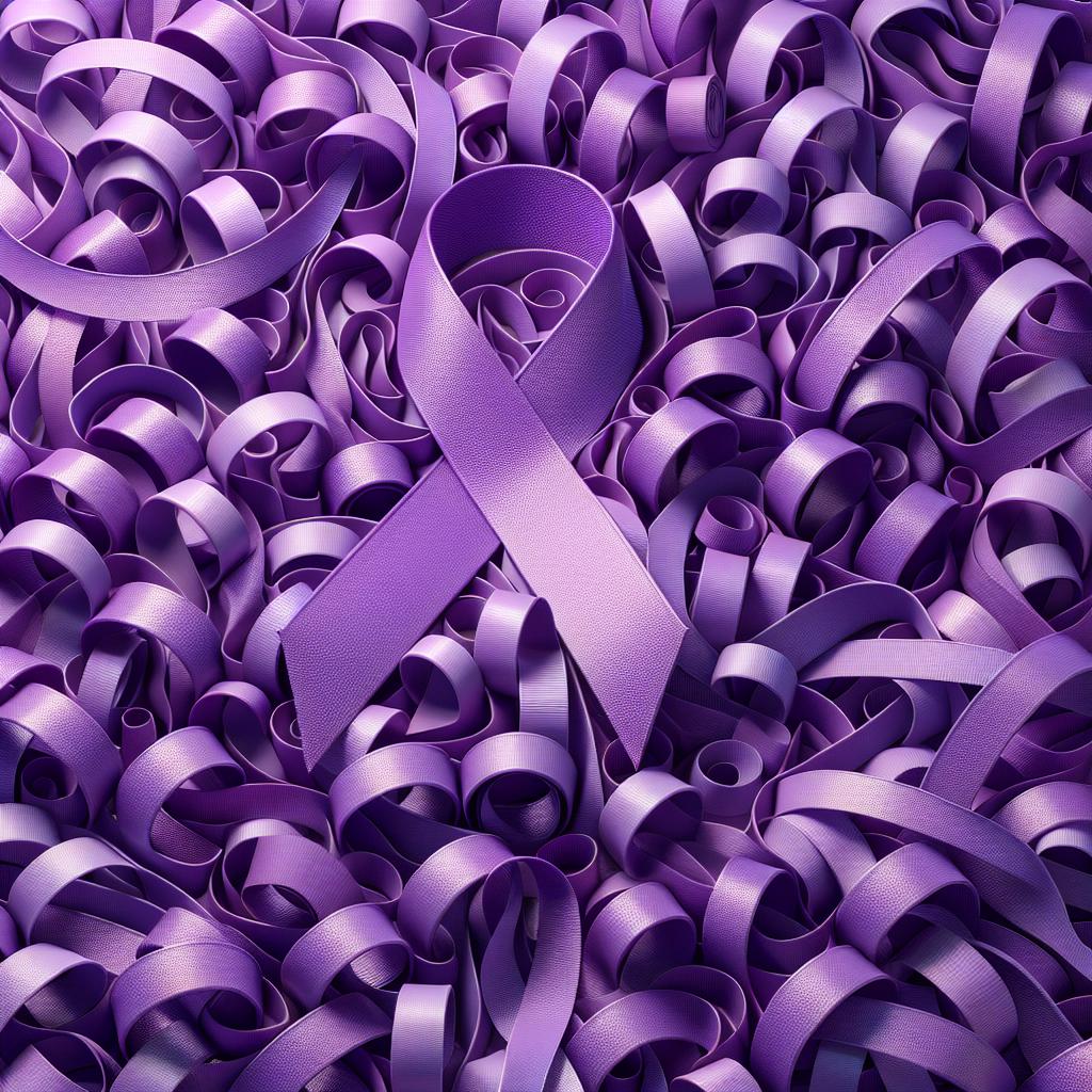 Purple ribbon background awareness.