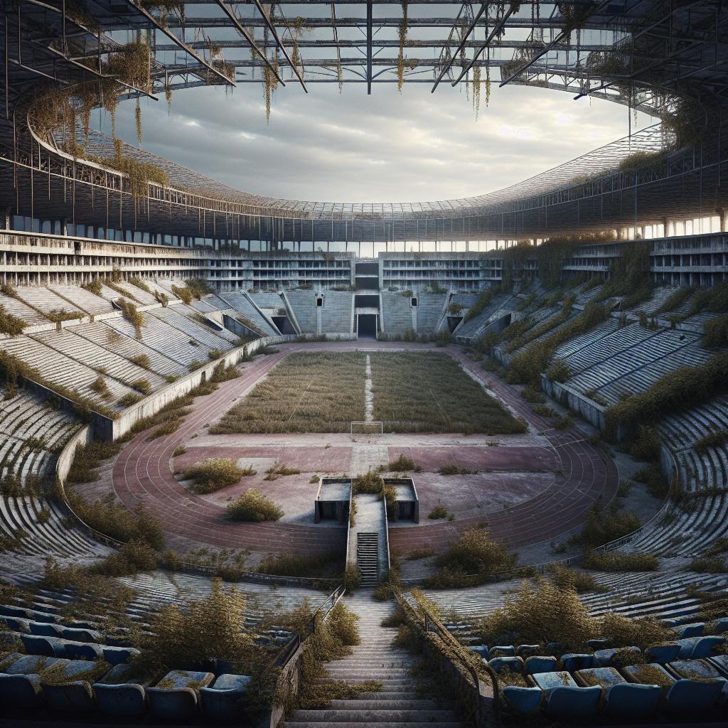 Abandoned stadium concept art.