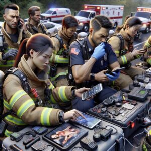 First responders using technology.