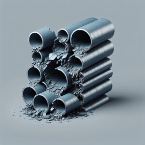 "Broken lead pipes illustration"