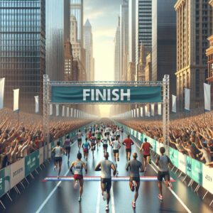 City marathon finish line