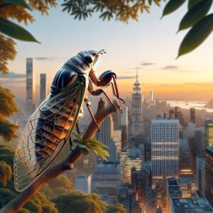 Cicadas & city skyline.