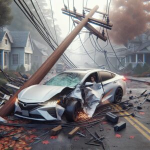 Car vs Powerline Disaster