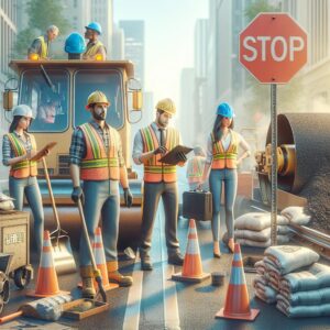 Street repair work concept.