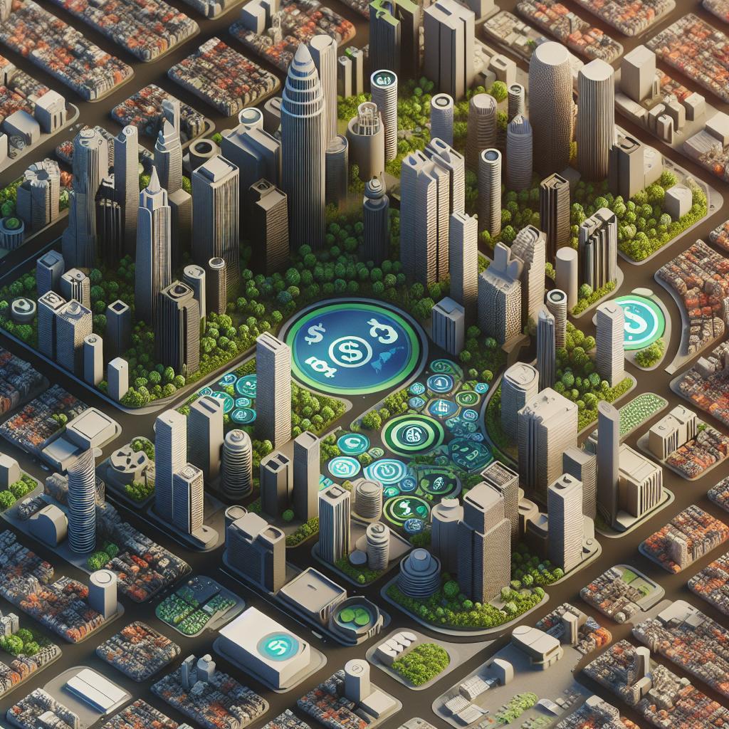 City budget visualization aerial.