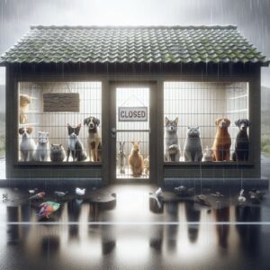 Animal shelter closure illustration