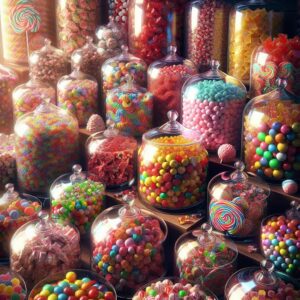 Colorful candy display.