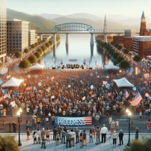 "Chattanooga progress celebration crowd"