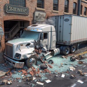 Truck crashes into brewery