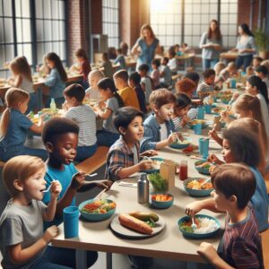 Children eating at YMCA.