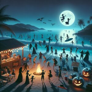 Spooky summer beach party.