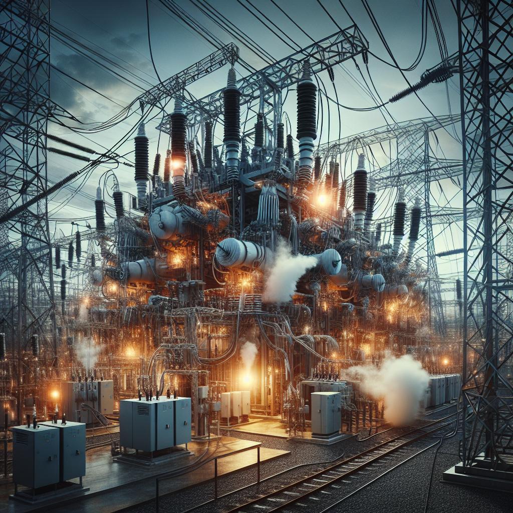 Overloaded power station illustration.