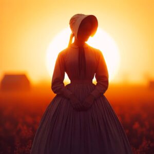 Pioneer woman silhouette.