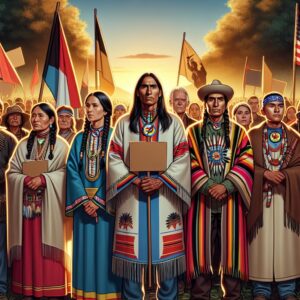 Cherokee tribe protest unity.