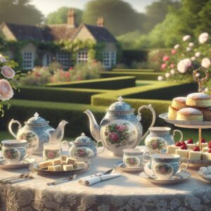 English tea party setting.