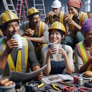 Construction workers on break.