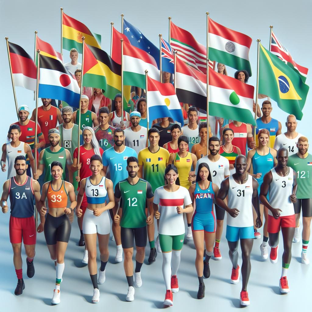 Athletes in Flag Parade