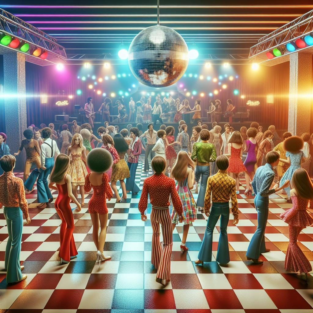 Retro disco dance floor.