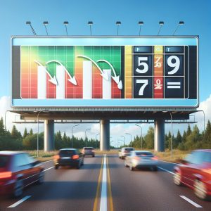 Gas price billboard decrease.