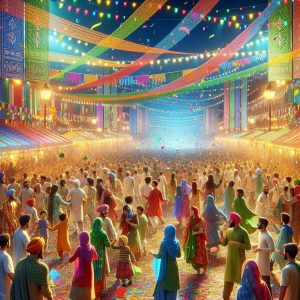 Colorful festival celebration illustration.