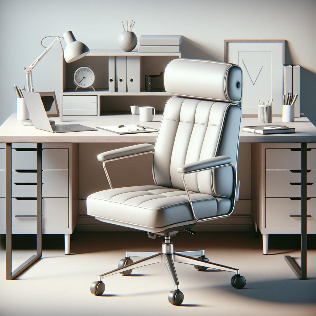 "Empty office desk chair"