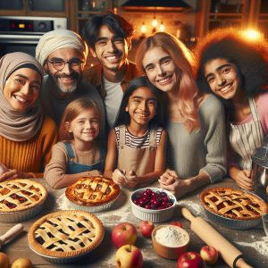 Baking pies together