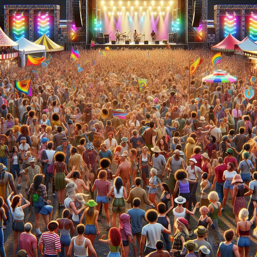 Vibrant Music Festival Crowd