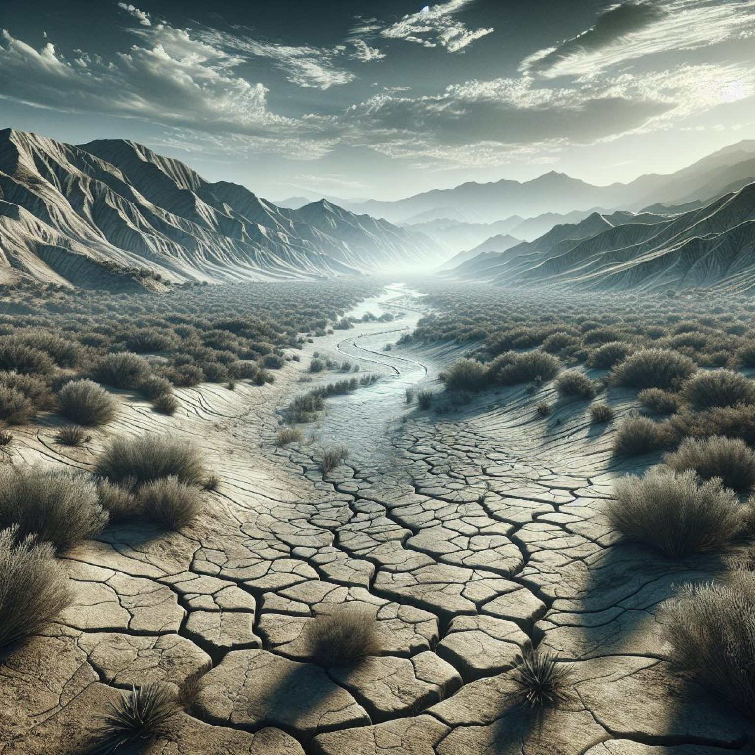 Dry riverbed landscape