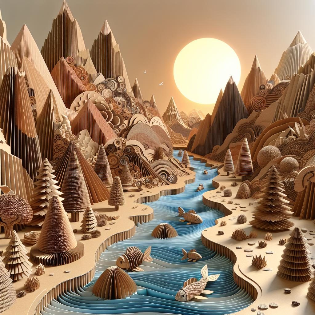 Cardboard Fantasy Landscape