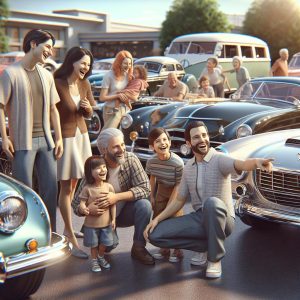 Classic cars and families