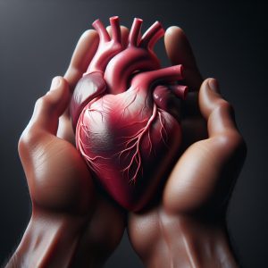 Hands holding a heart