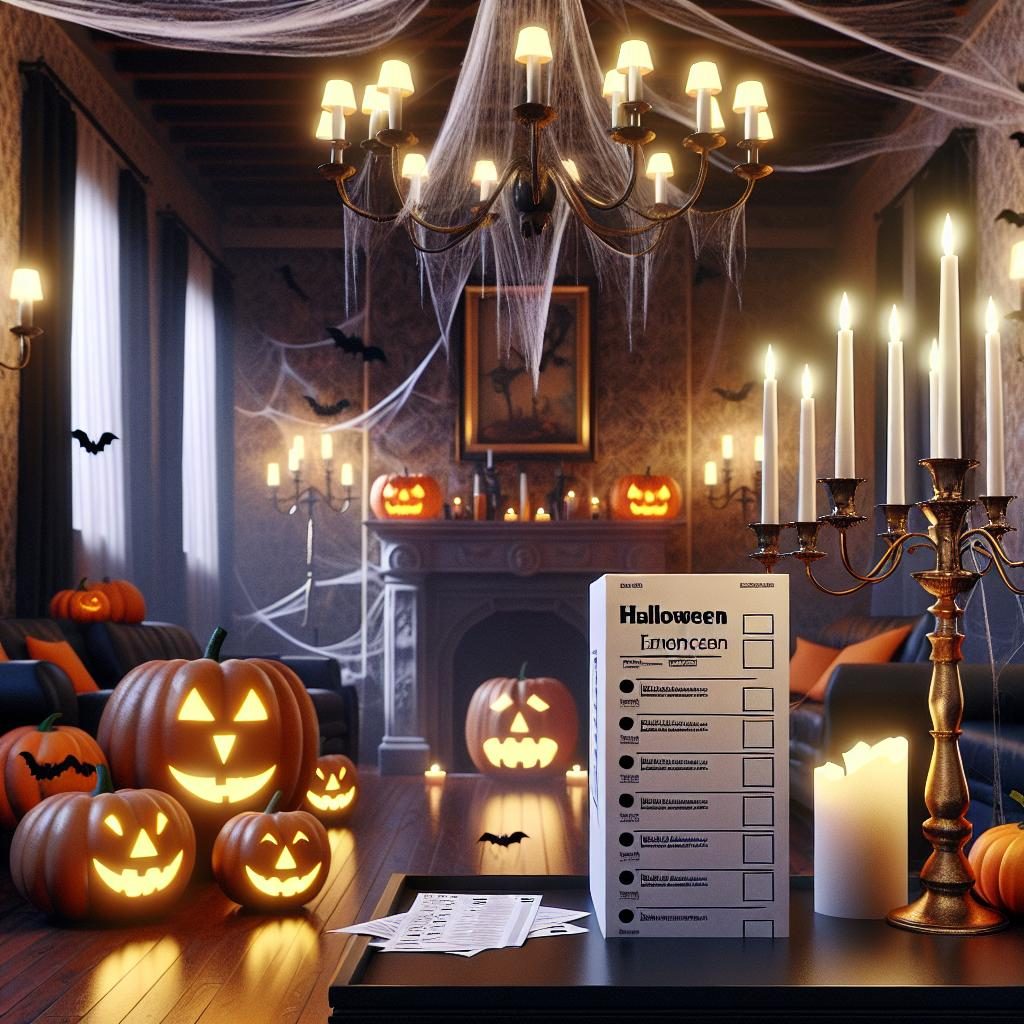 Halloween decorations and ballots