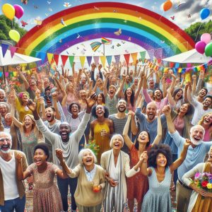 Rainbow celebration in community