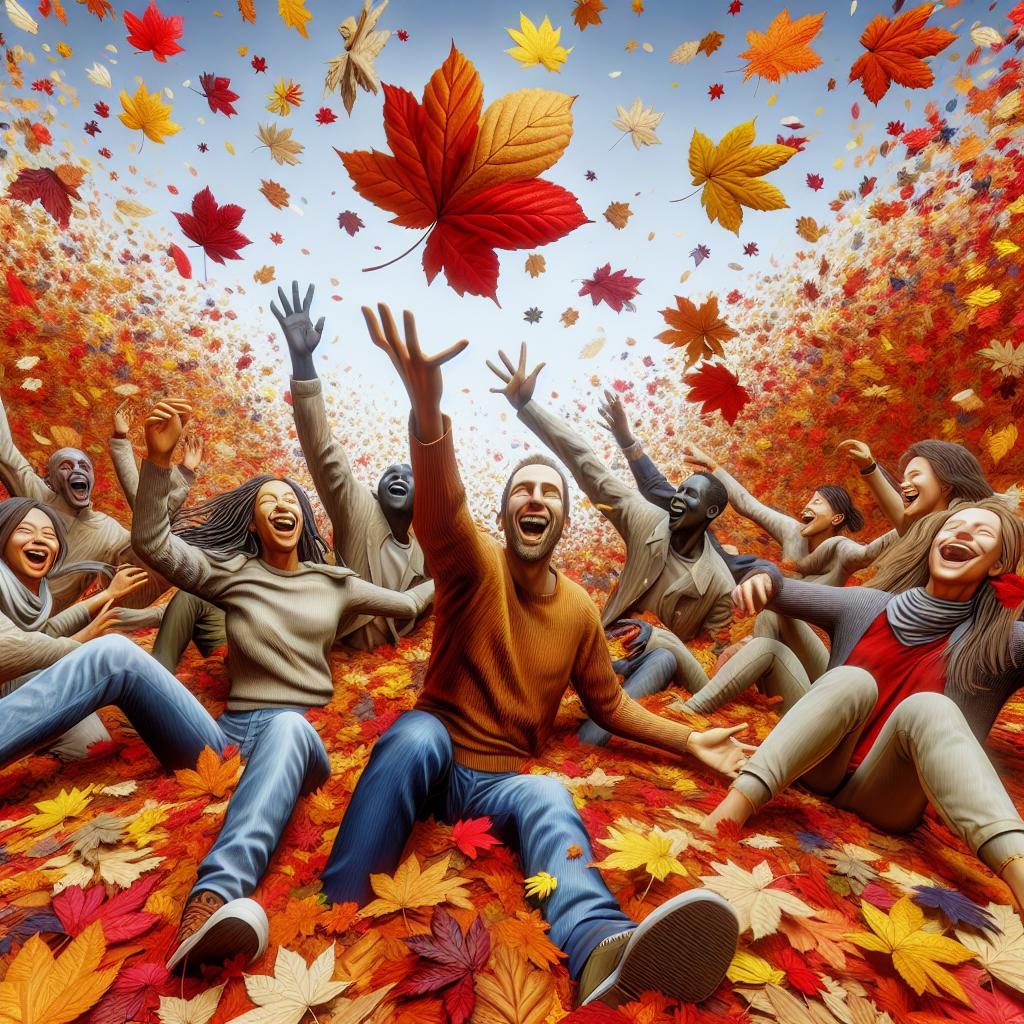 Colorful leaves and laughter