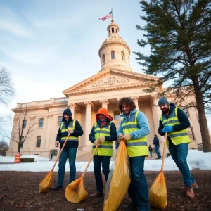 Chattanooga Courthouse Volunteers Brave Cold for Community Clean-Up Day