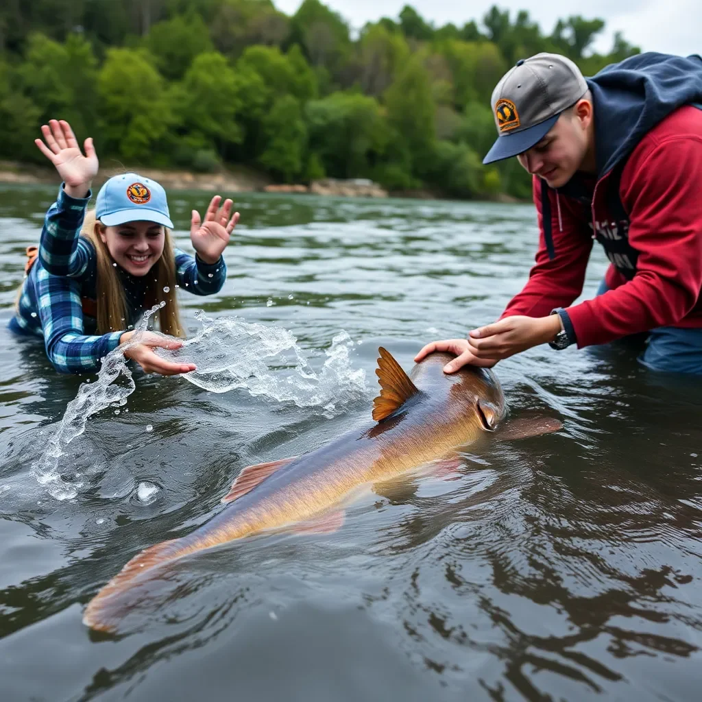 Chattanooga Students Make Waves as They Release Endangered Lake Sturgeon into Tennessee River