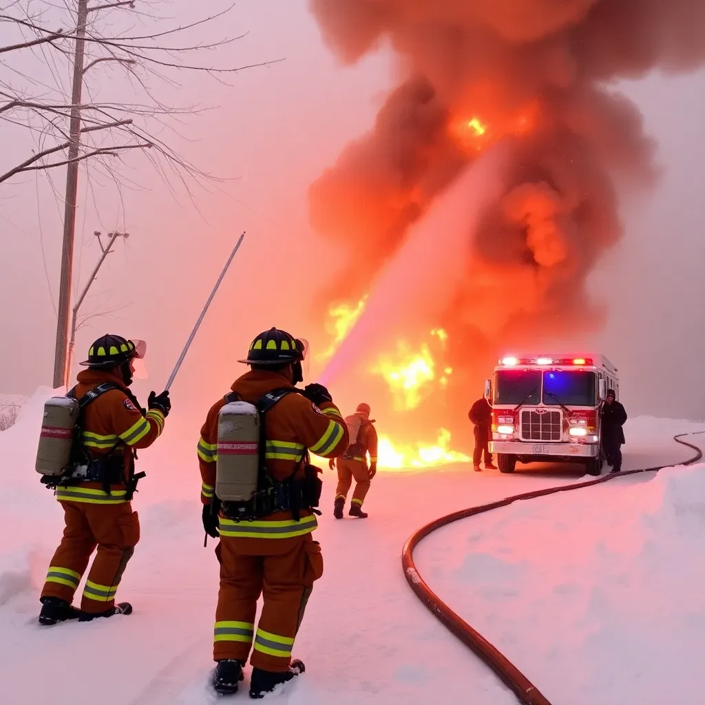 Chattanooga Firefighters Brave Freezing Conditions to Combat Early Morning House Blaze