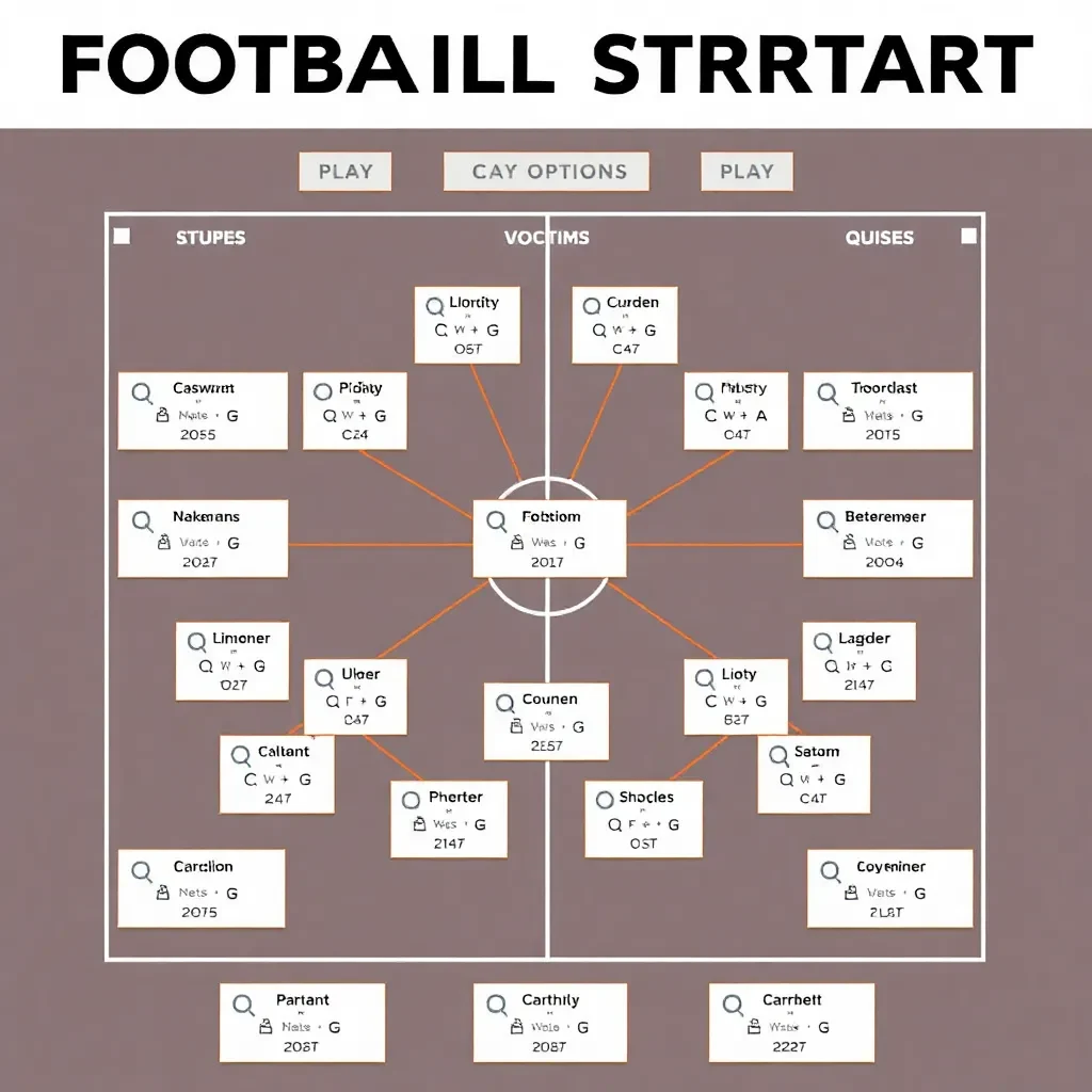 Football strategy board with QB options and play diagrams