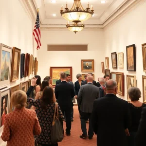 Artwork displayed at the U.S. Embassy in Qatar for cultural exchange